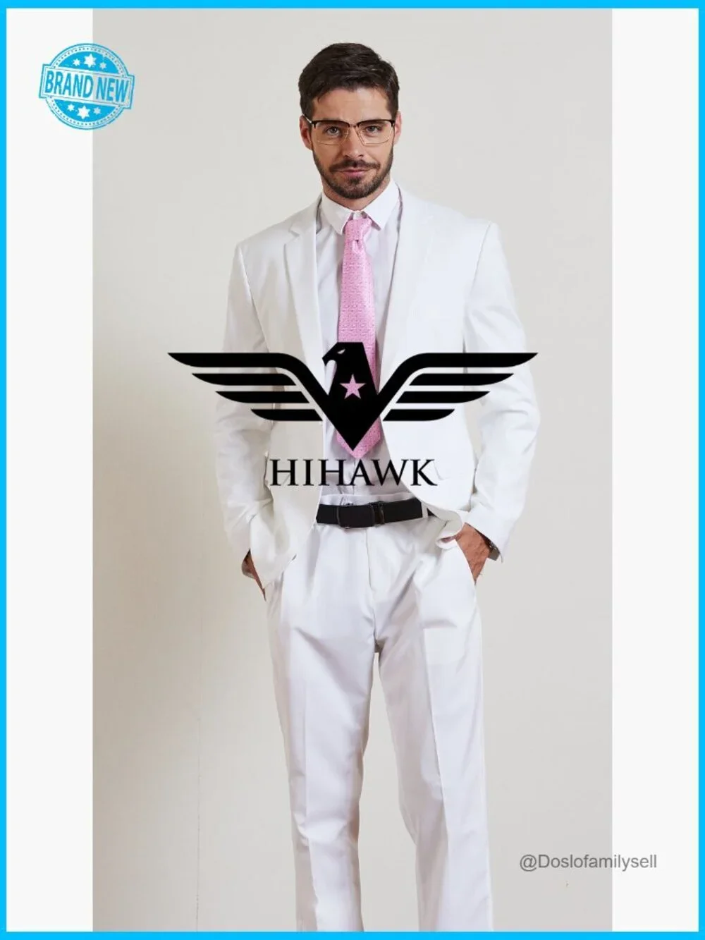 Slim Fit Suit Set Classic Elegant Business Wedding Prom Formal Wear